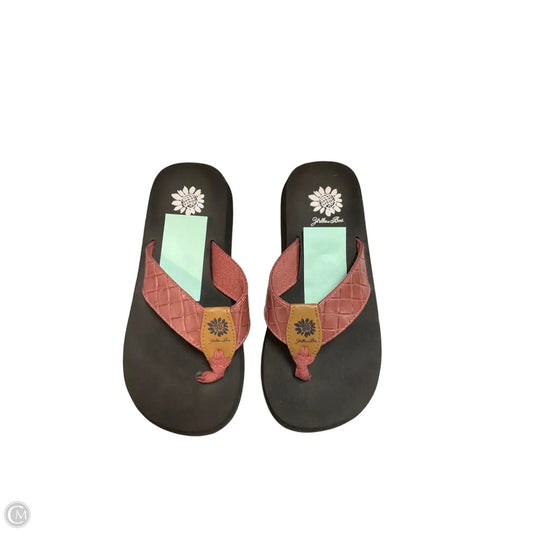 Sandals Flip Flops By Yellow Box In Brown, Size: 6