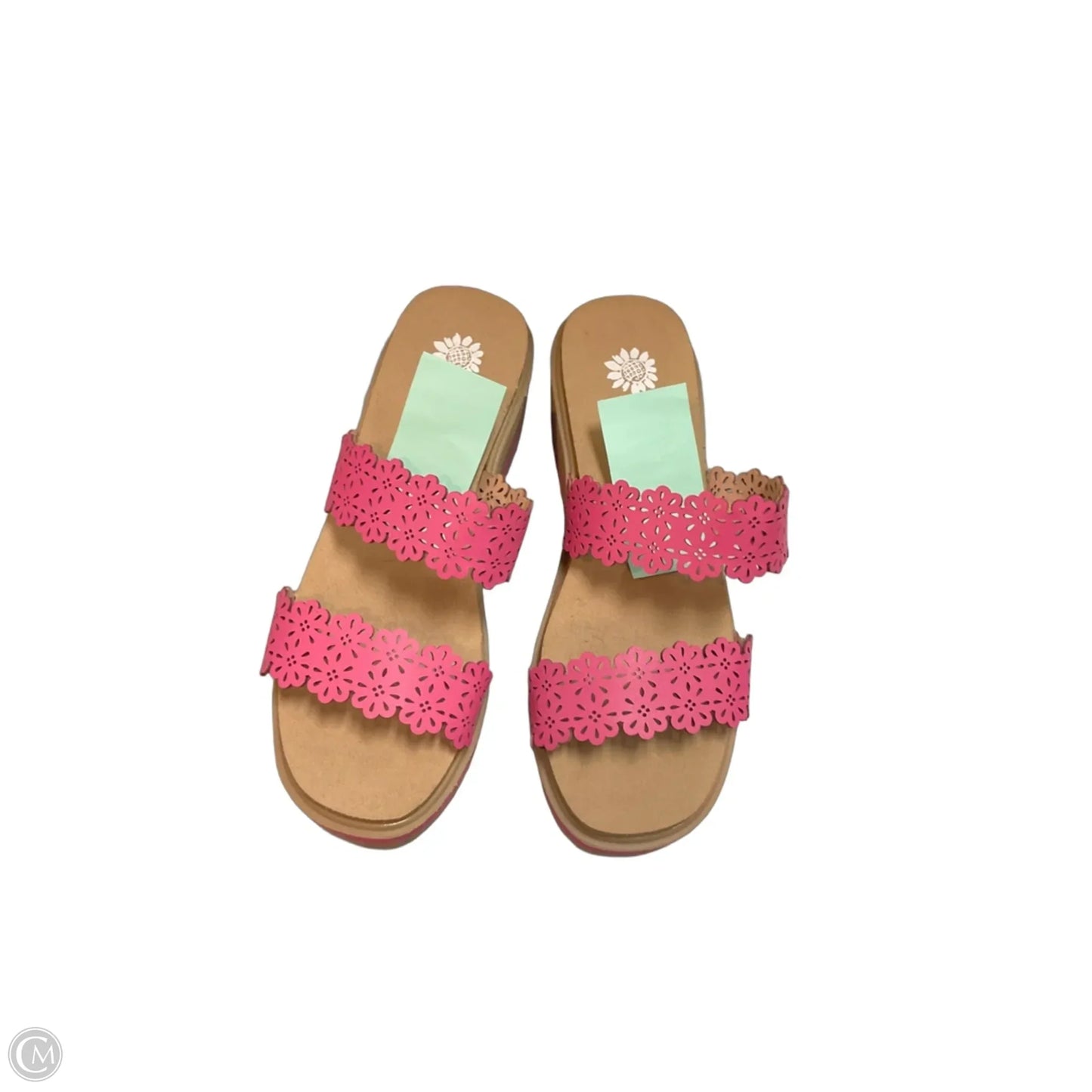 Sandals Heels Wedge By Yellow Box In Pink, Size: 6