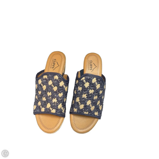 Sandals Heels Wedge By Cliffs By White Mountain In Navy, Size: 6
