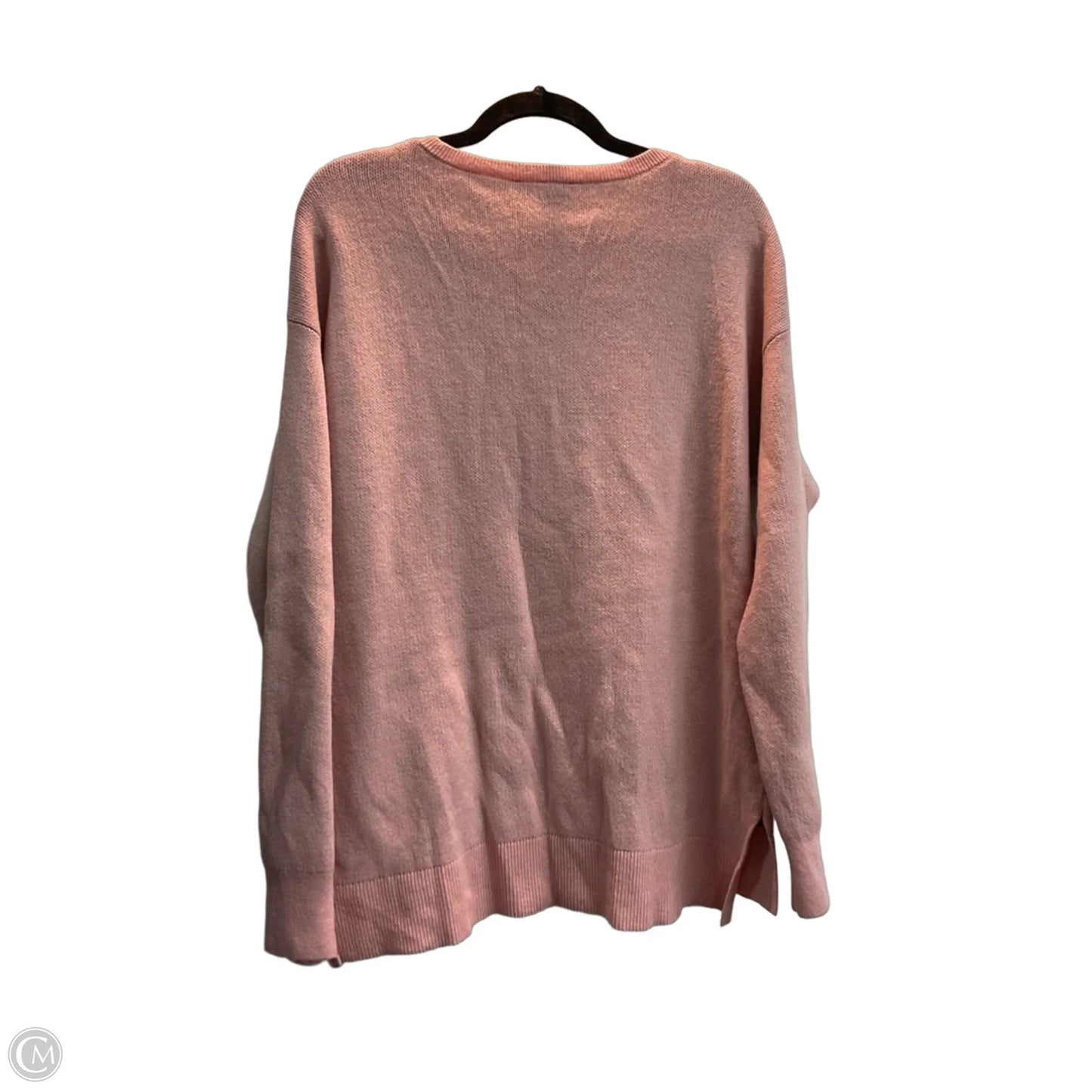 Sweater By Ann Taylor In Grey & Pink, Size: Xl