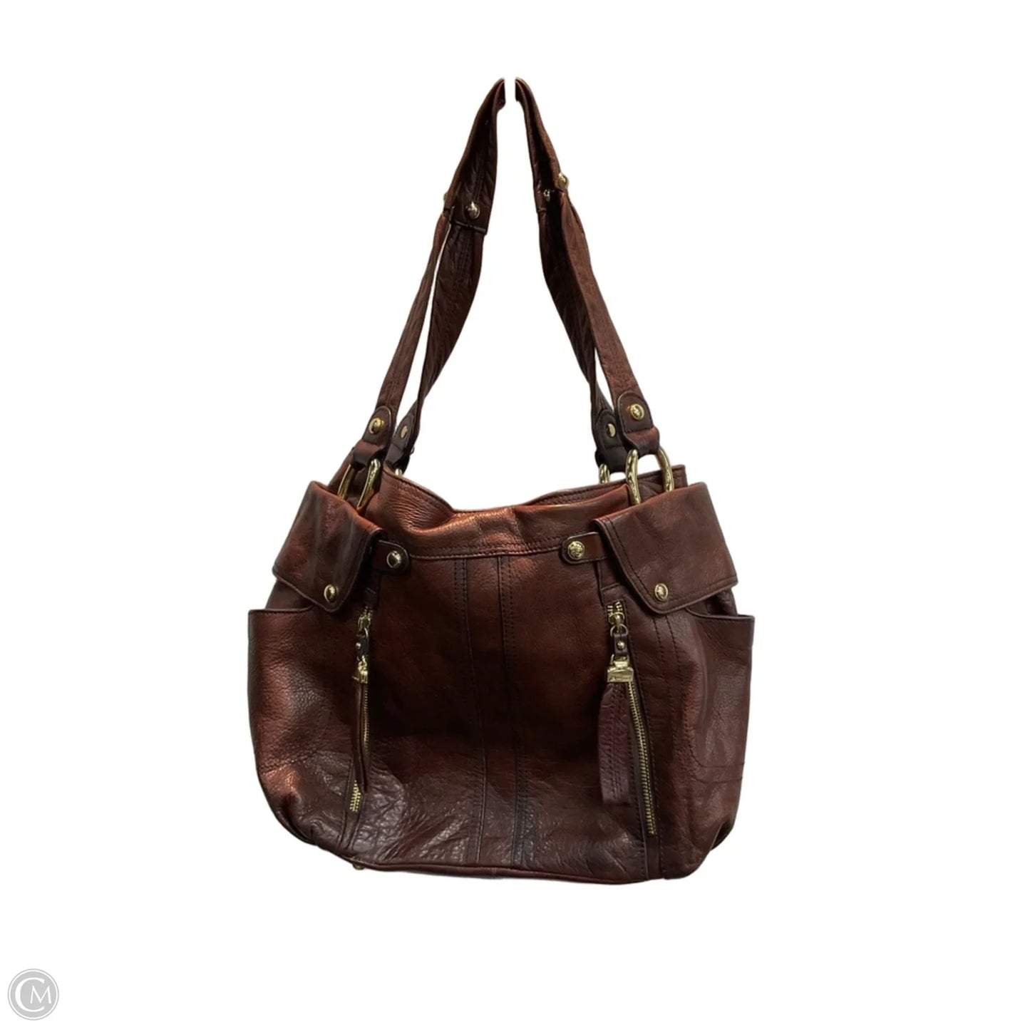 Handbag Leather By B. Makowsky, Size: Medium