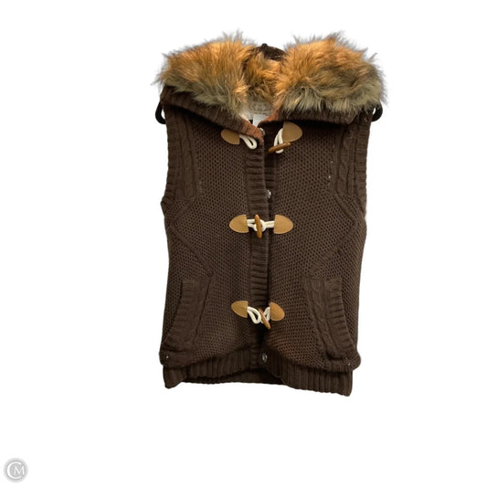 Vest Sweater By Pink Rose In Brown, Size: M