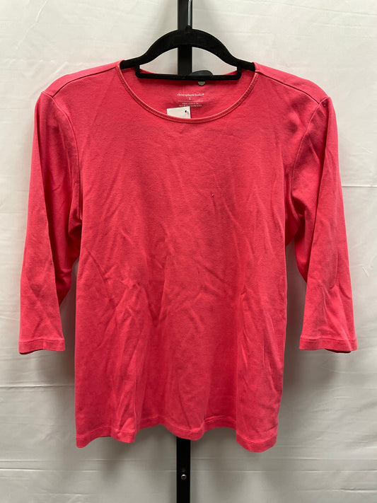 Pink Top Long Sleeve Christopher And Banks, Size L