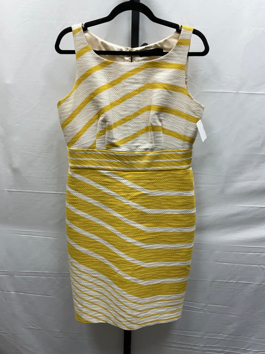 White & Yellow Dress Casual Midi Limited, Size 10
