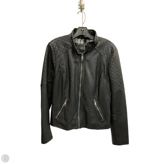 Jacket Moto By Guess In Black, Size: L