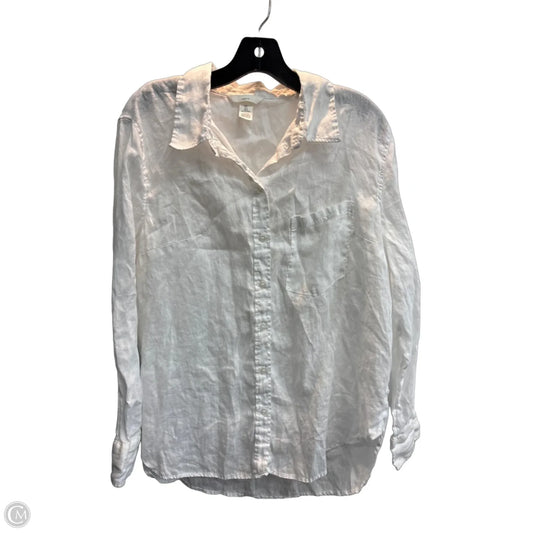 Top Long Sleeve By H&m In White, Size: L