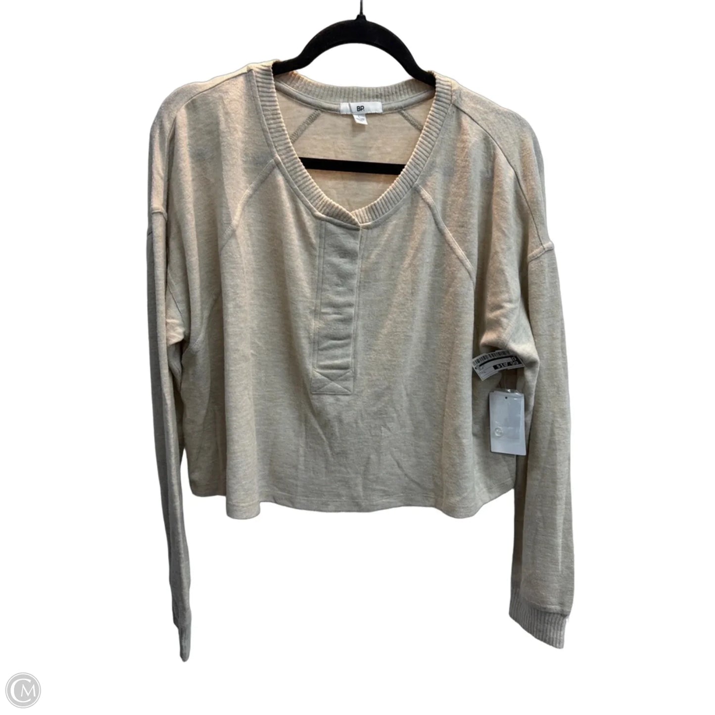 Top Long Sleeve By Bp In Cream, Size: L