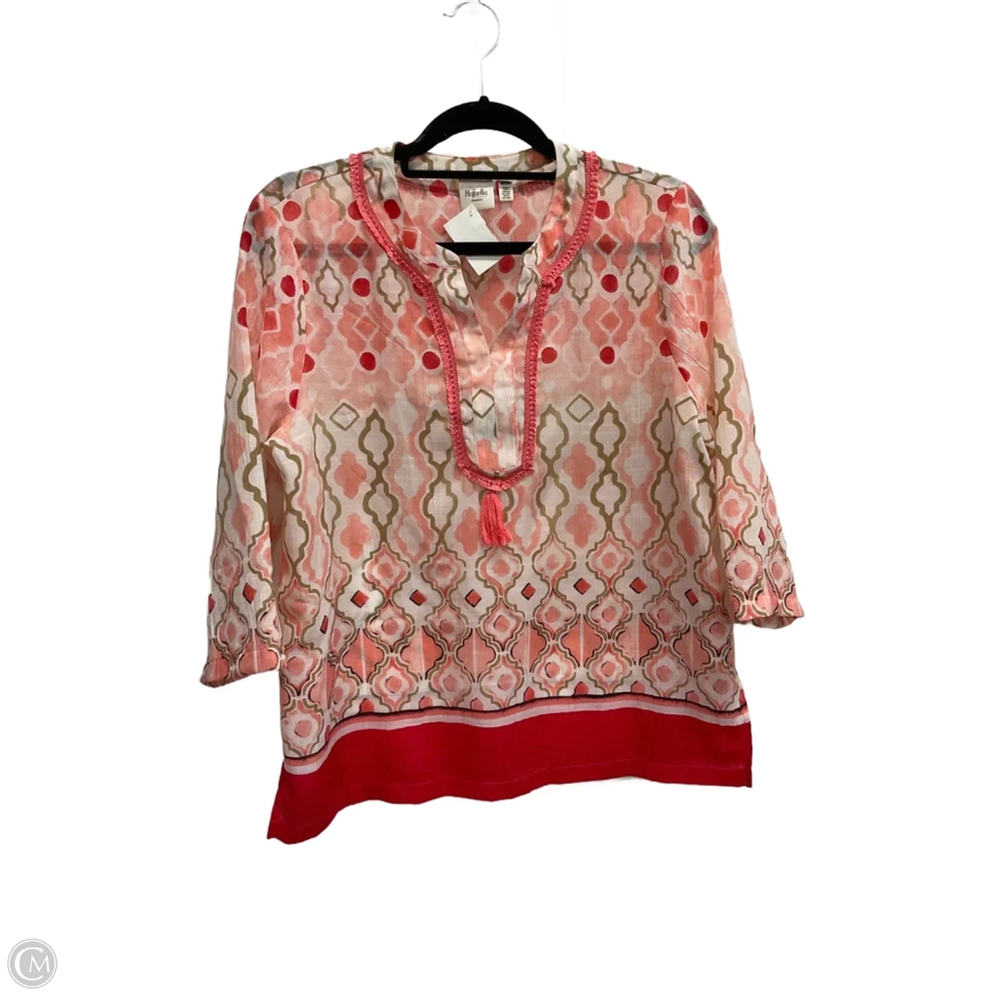 Top 3/4 Sleeve By Rafaella In Peach, Size: Mp