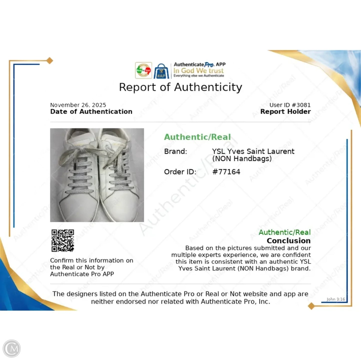 Court Classic Sneakers By Yves Saint Laurent In White, Size: 8.5