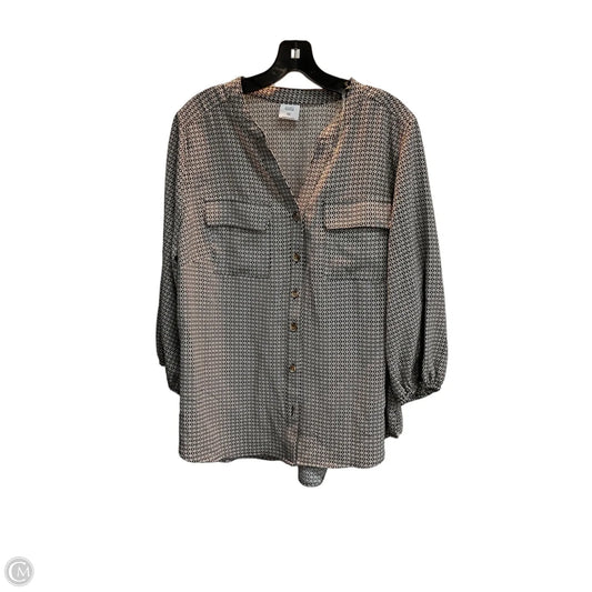 Top Long Sleeve By Croft And Barrow In Black & White, Size: Xl