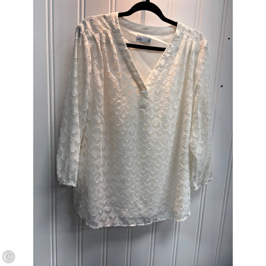 Top Long Sleeve By Croft And Barrow In Cream, Size: Xxl
