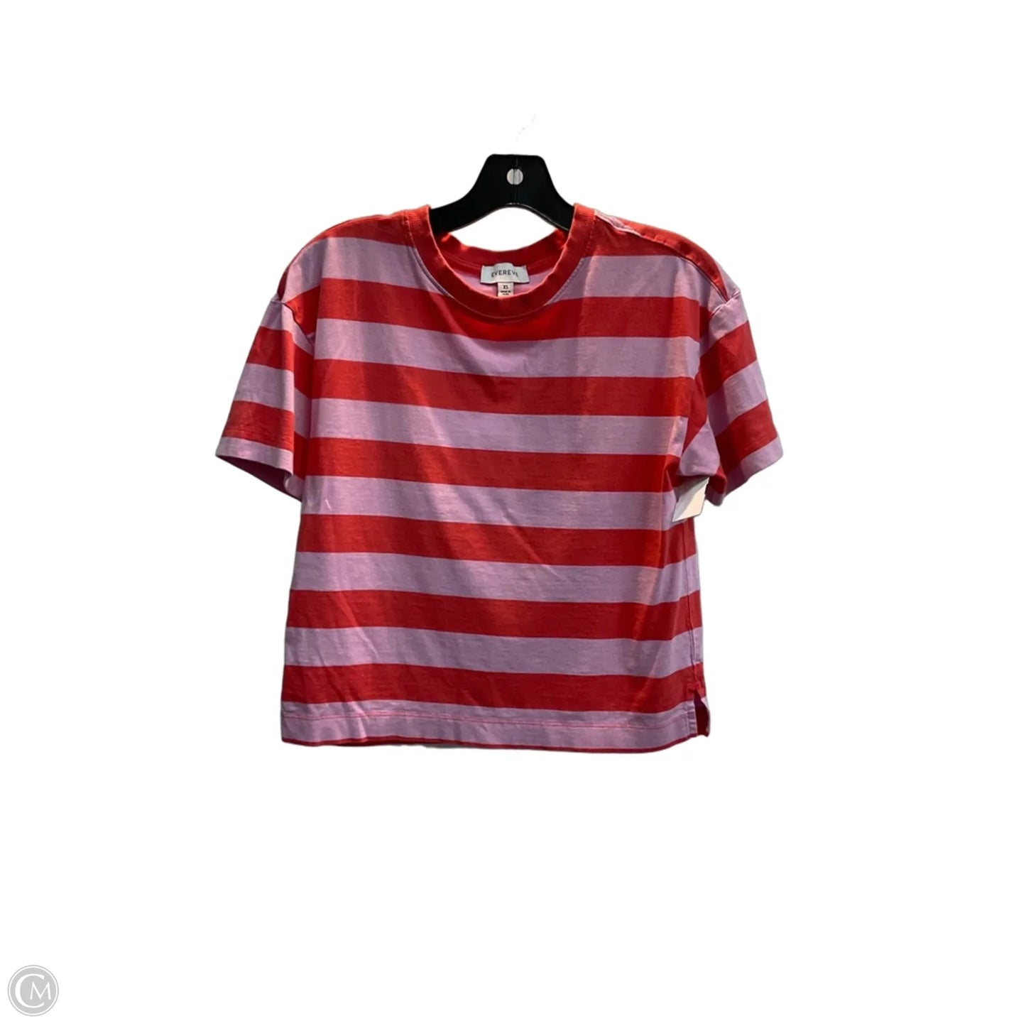 Top Short Sleeve By Evereve In Striped Pattern, Size: Xs