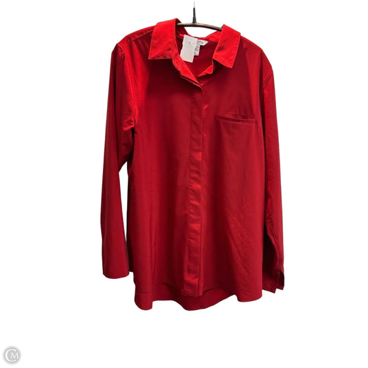 Blouse Long Sleeve By Athleta In Red, Size: M