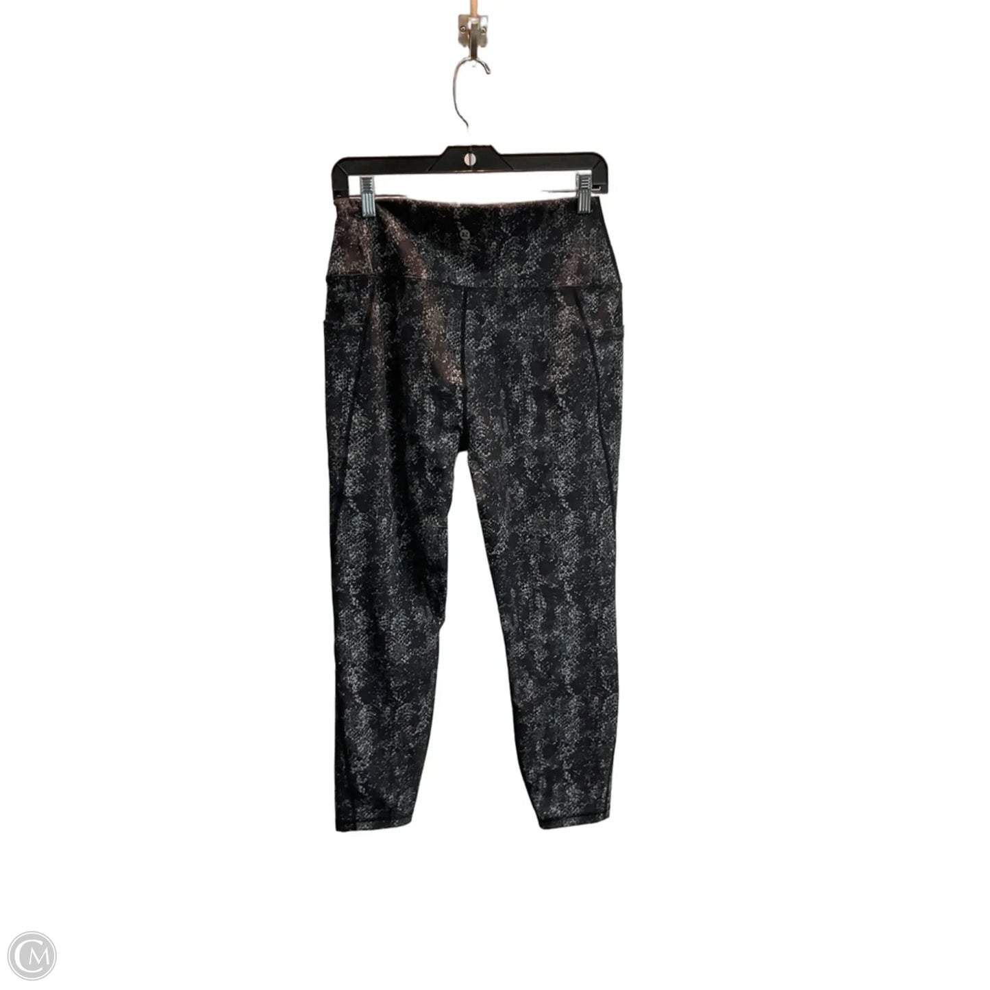 Athletic Leggings By Rbx In Black & Grey, Size: L