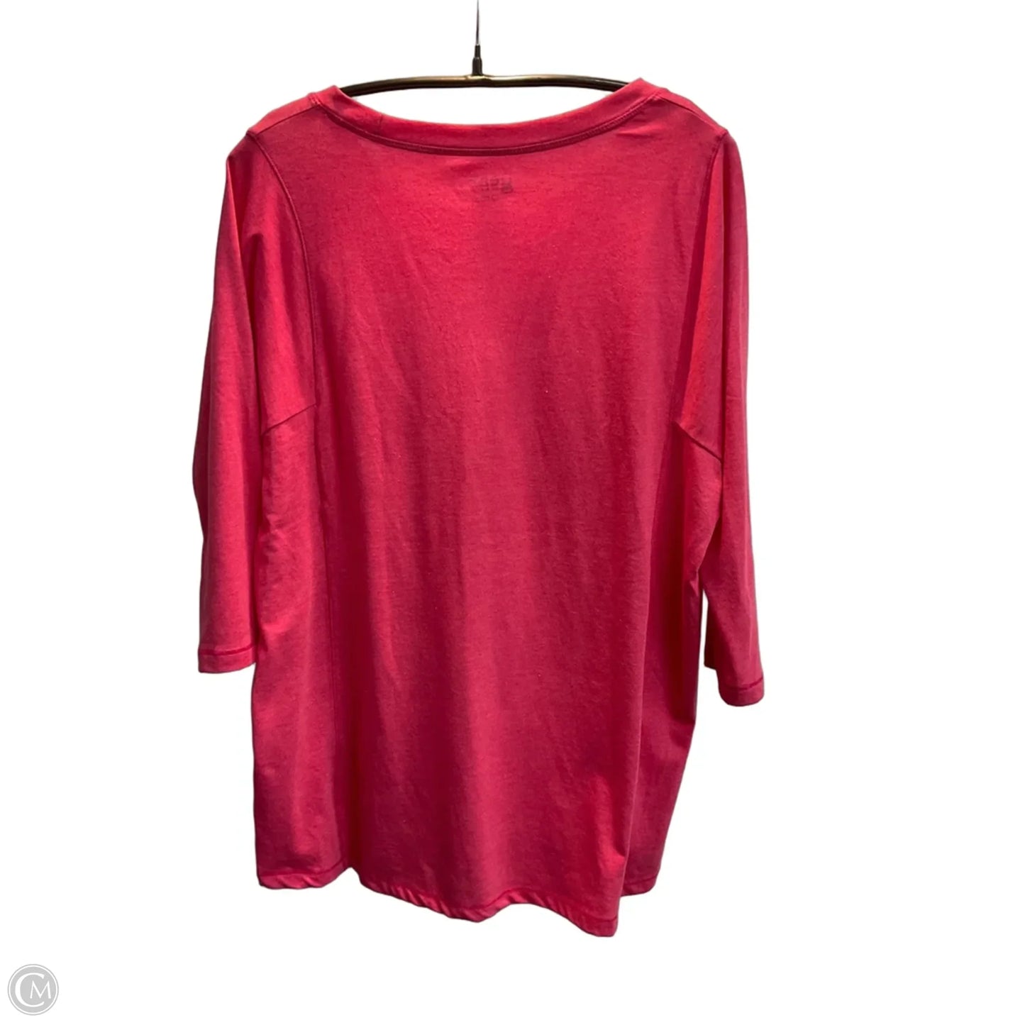 Top 3/4 Sleeve Basic By Clothes Mentor In Pink, Size: L
