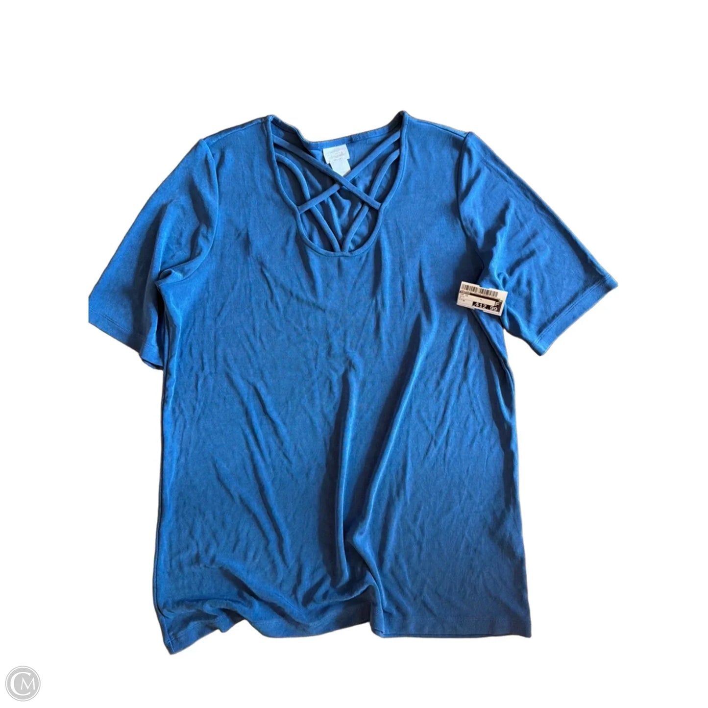 Top Short Sleeve By Chicos In Blue, Size: M