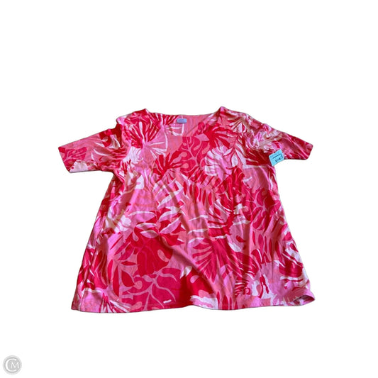 Top Short Sleeve By Chicos In Tropical Print, Size: Xl