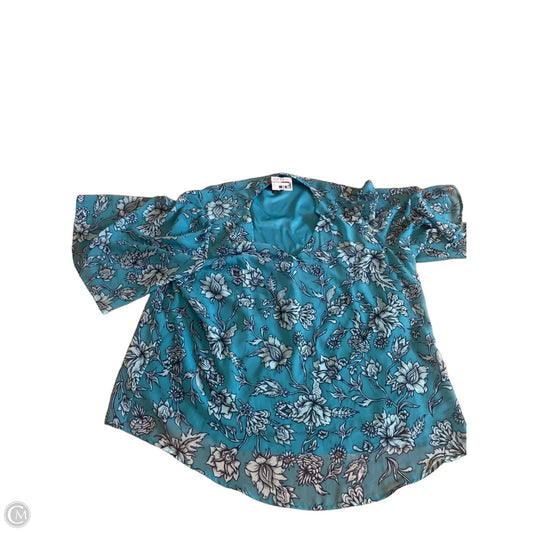 Top Short Sleeve By Jm Collections In Aqua, Size: 2x