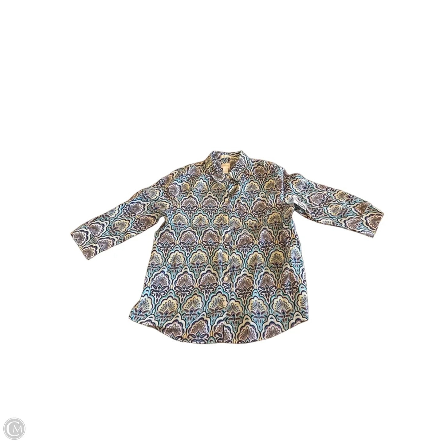 Top 3/4 Sleeve By Chicos In Paisley Print, Size: M