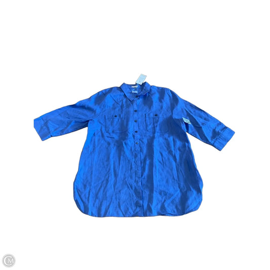 Blouse 3/4 Sleeve By Chicos In Blue, Size: Xl