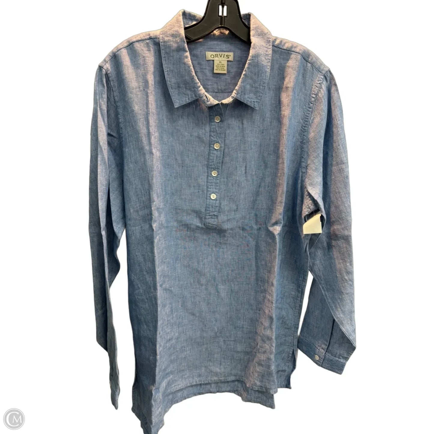 Tunic Long Sleeve By Orvis In Blue, Size: Xl