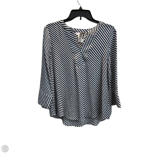 Blouse 3/4 Sleeve By Liz Claiborne In Striped Pattern, Size: M