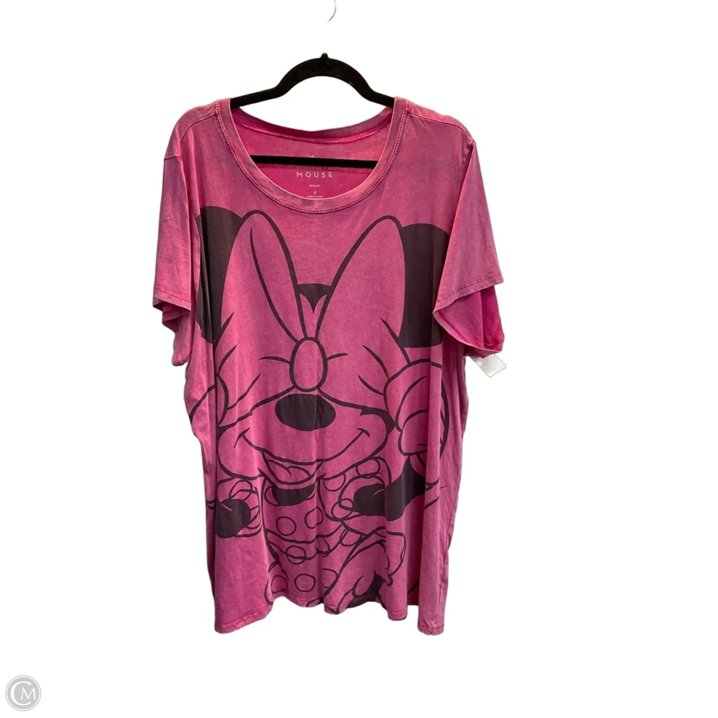 Top Short Sleeve By Disney In Pink, Size: 3x