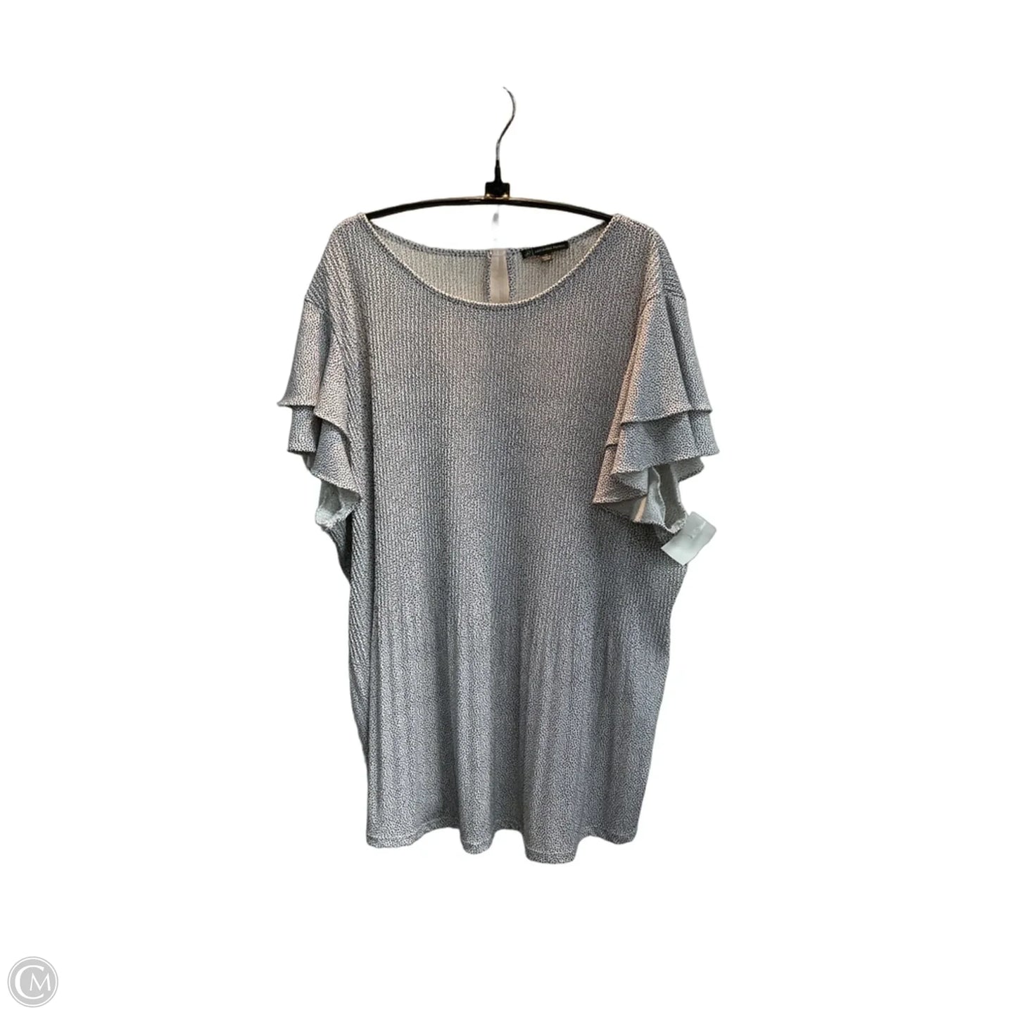 Blouse Short Sleeve By Adrianna Papell In Polkadot Pattern, Size: 1x