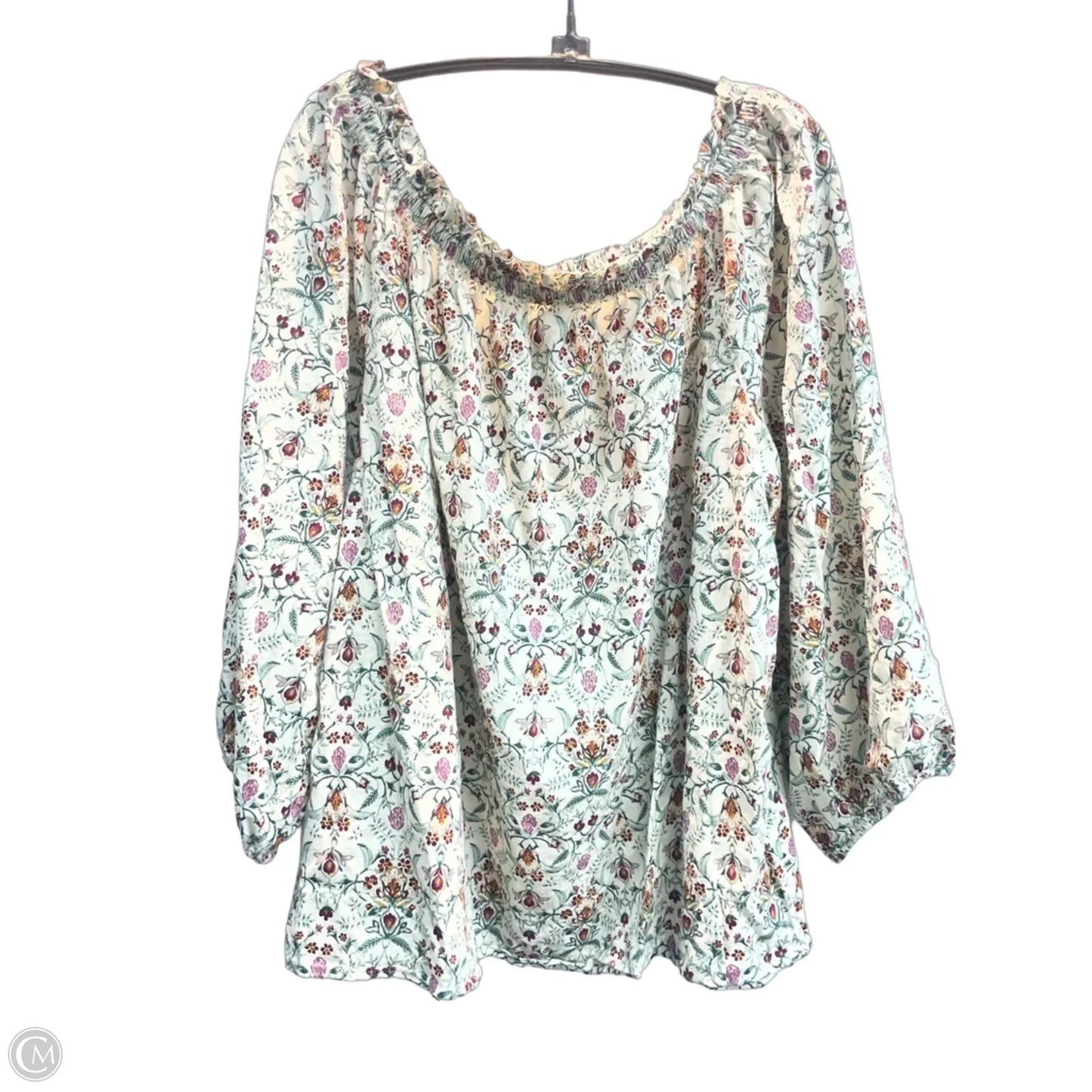 Top 3/4 Sleeve By St Johns Bay In Floral Print, Size: L