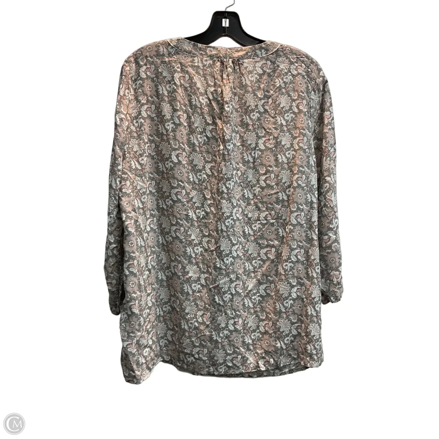 Blouse 3/4 Sleeve By Clothes Mentor In Floral Print, Size: Xl
