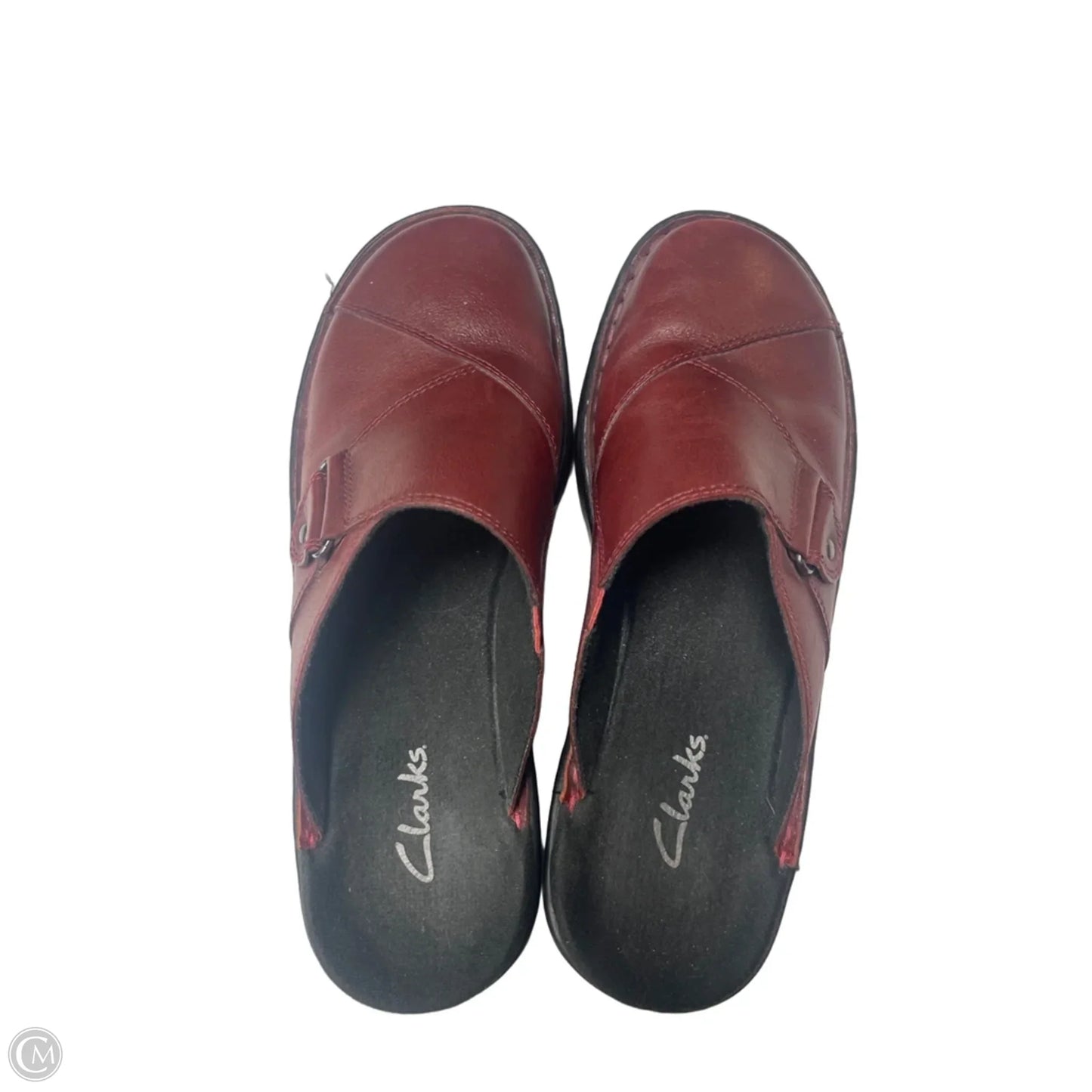 Shoes Flats By Clarks In Maroon, Size: 6