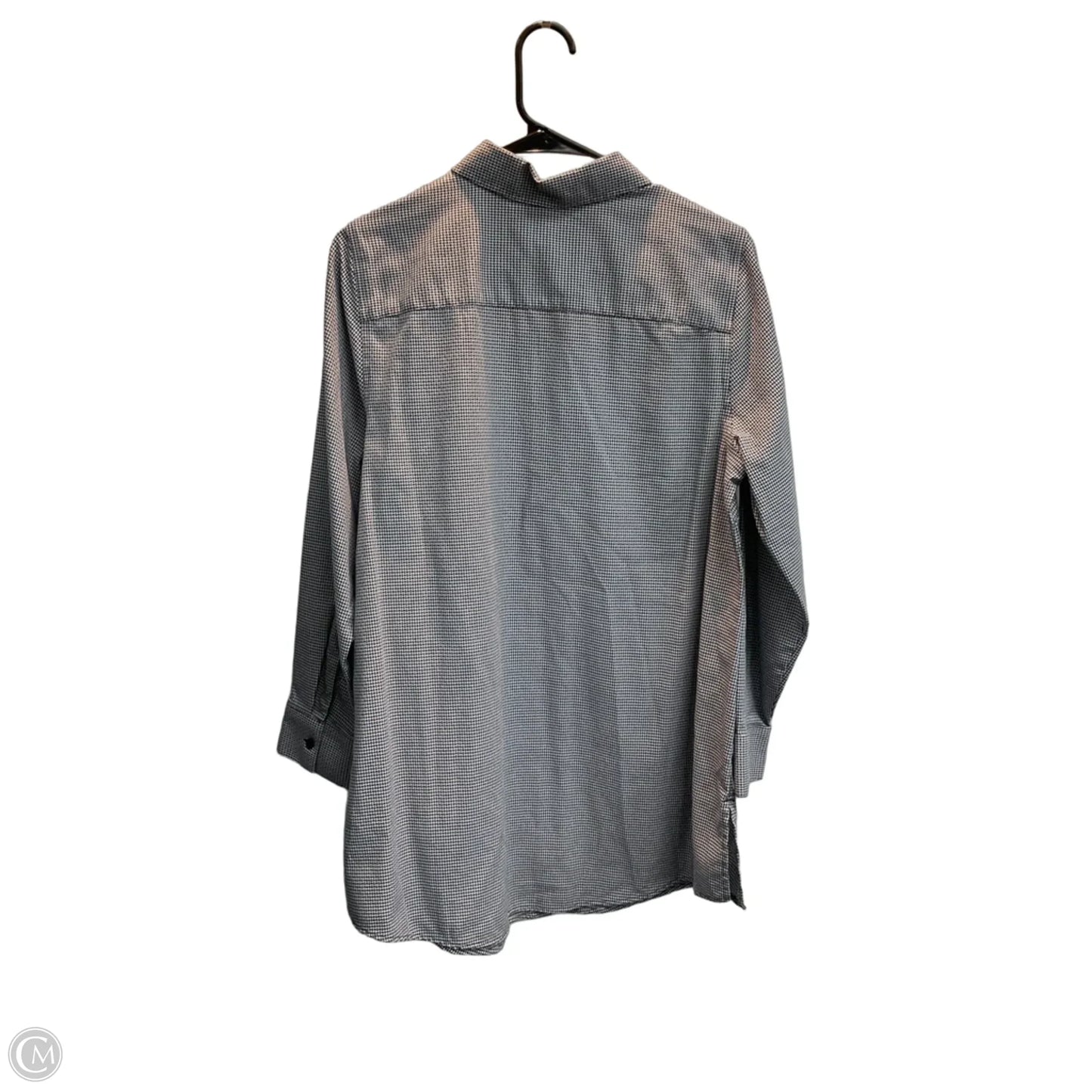 Blouse Long Sleeve By Chicos In Checkered Pattern, Size: S