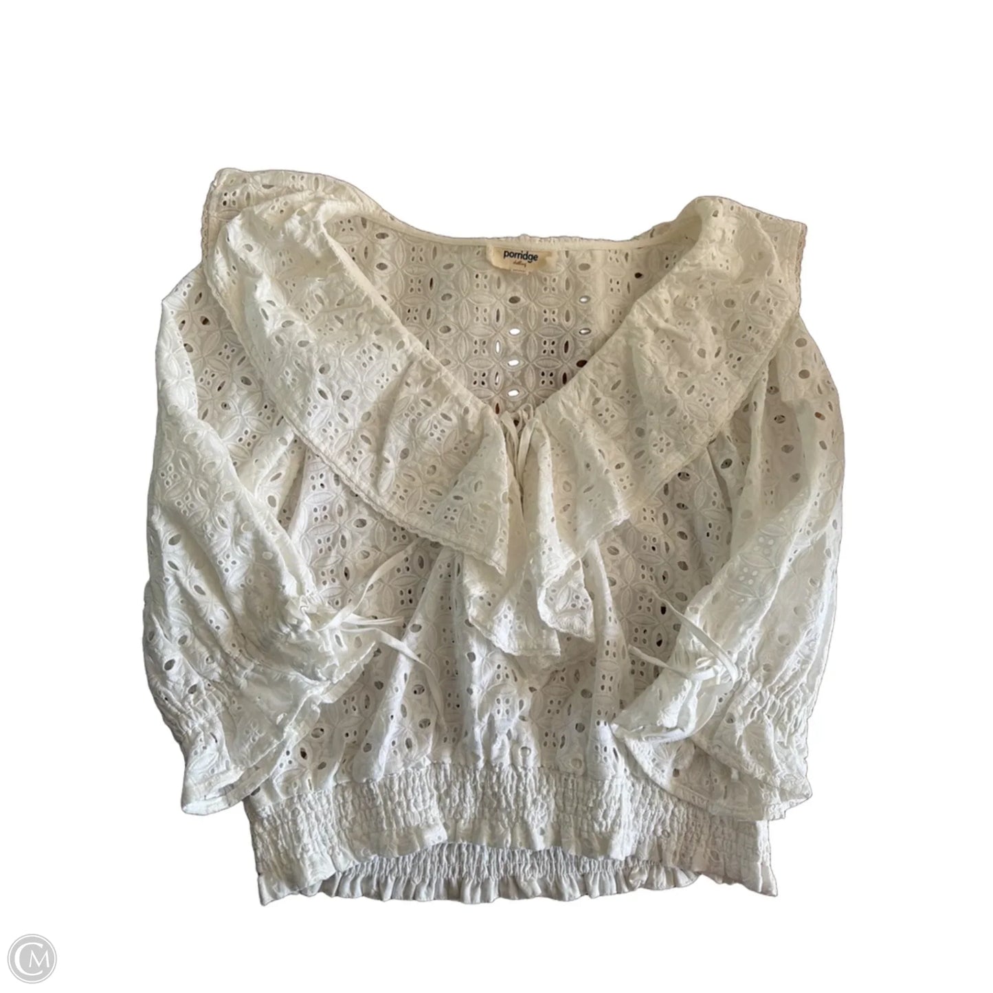 Blouse 3/4 Sleeve By Porridge In White, Size: L