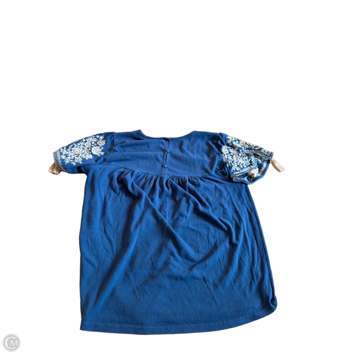 Top Short Sleeve By Savanna Jane In Blue, Size: L