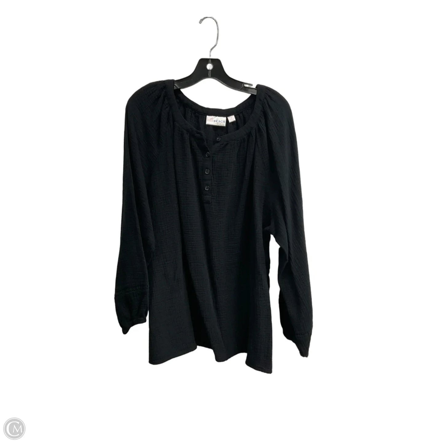 Top 3/4 Sleeve Basic By Belle By Kim Gravel In Black, Size: 2x
