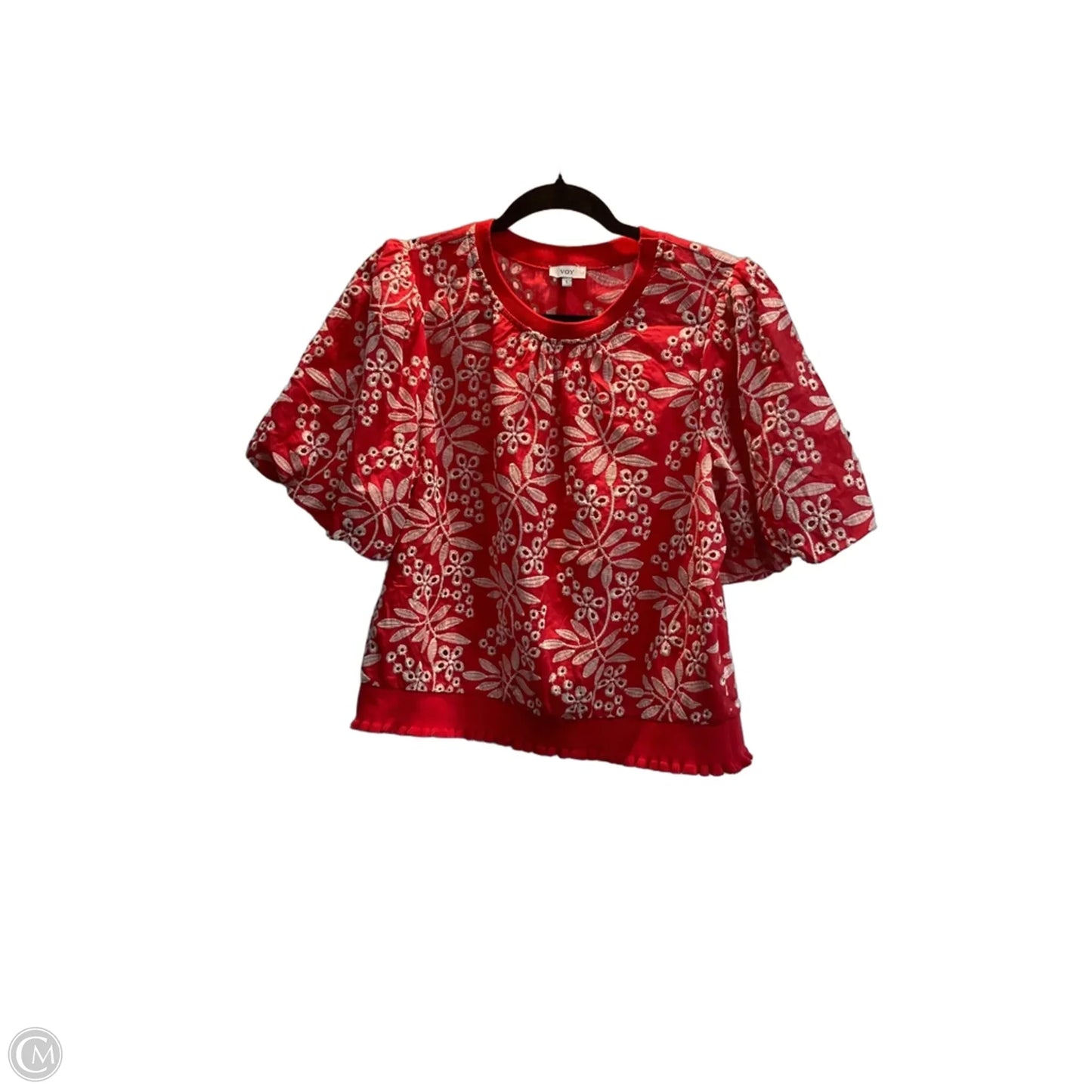 Top Short Sleeve By Voy In Red, Size: L