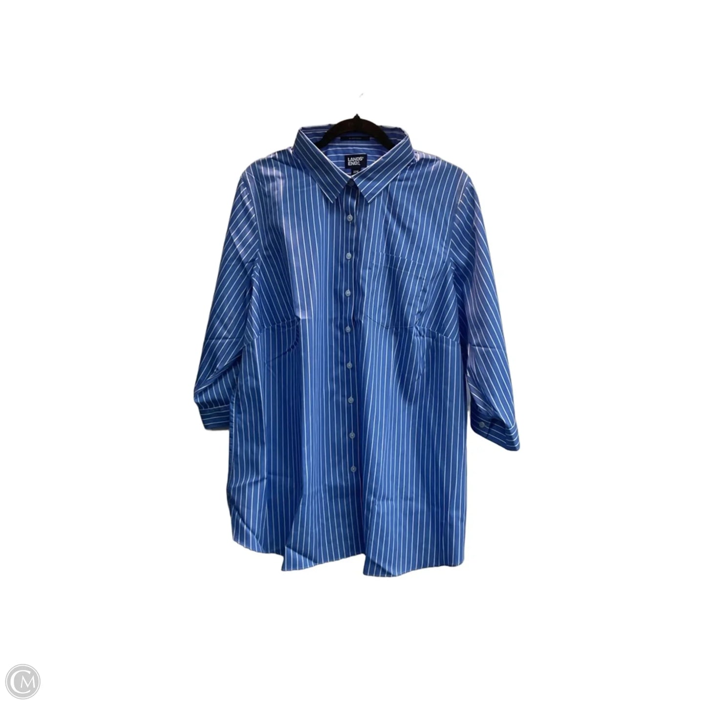 Top 3/4 Sleeve By Lands End In Floral Print, Size: 2x