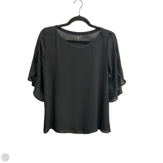 Top Short Sleeve By Loft In Black, Size: S