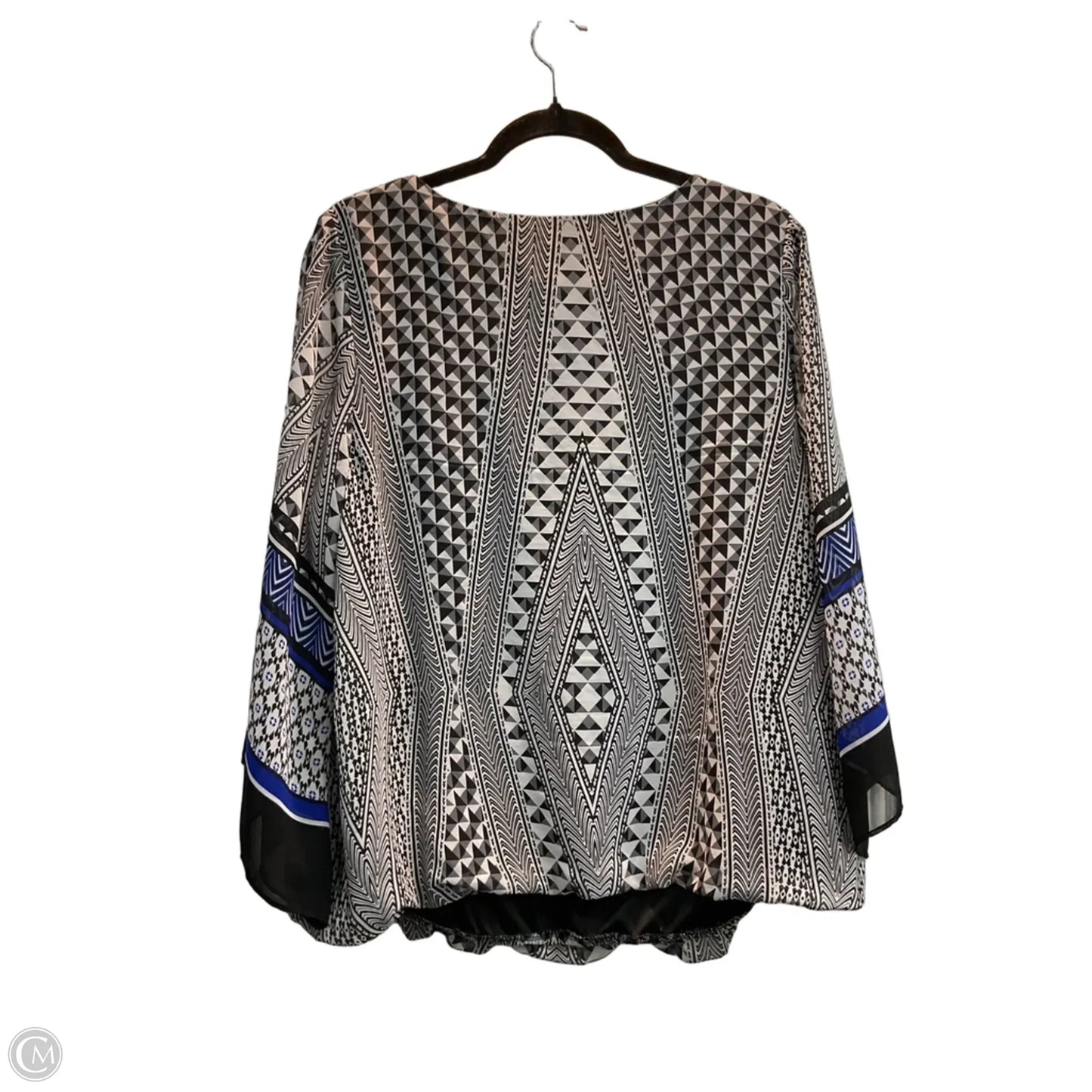 Blouse 3/4 Sleeve By Alyx In Black, Size: 1x