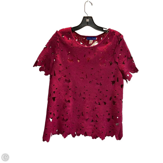 Top Short Sleeve By Simply Styled In Red, Size: L