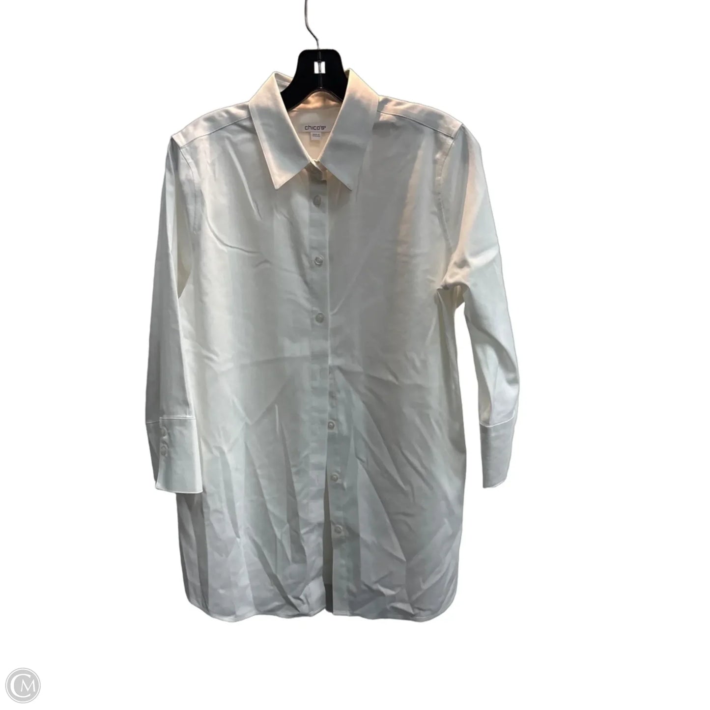 Blouse Long Sleeve By Chicos In White, Size: Xs