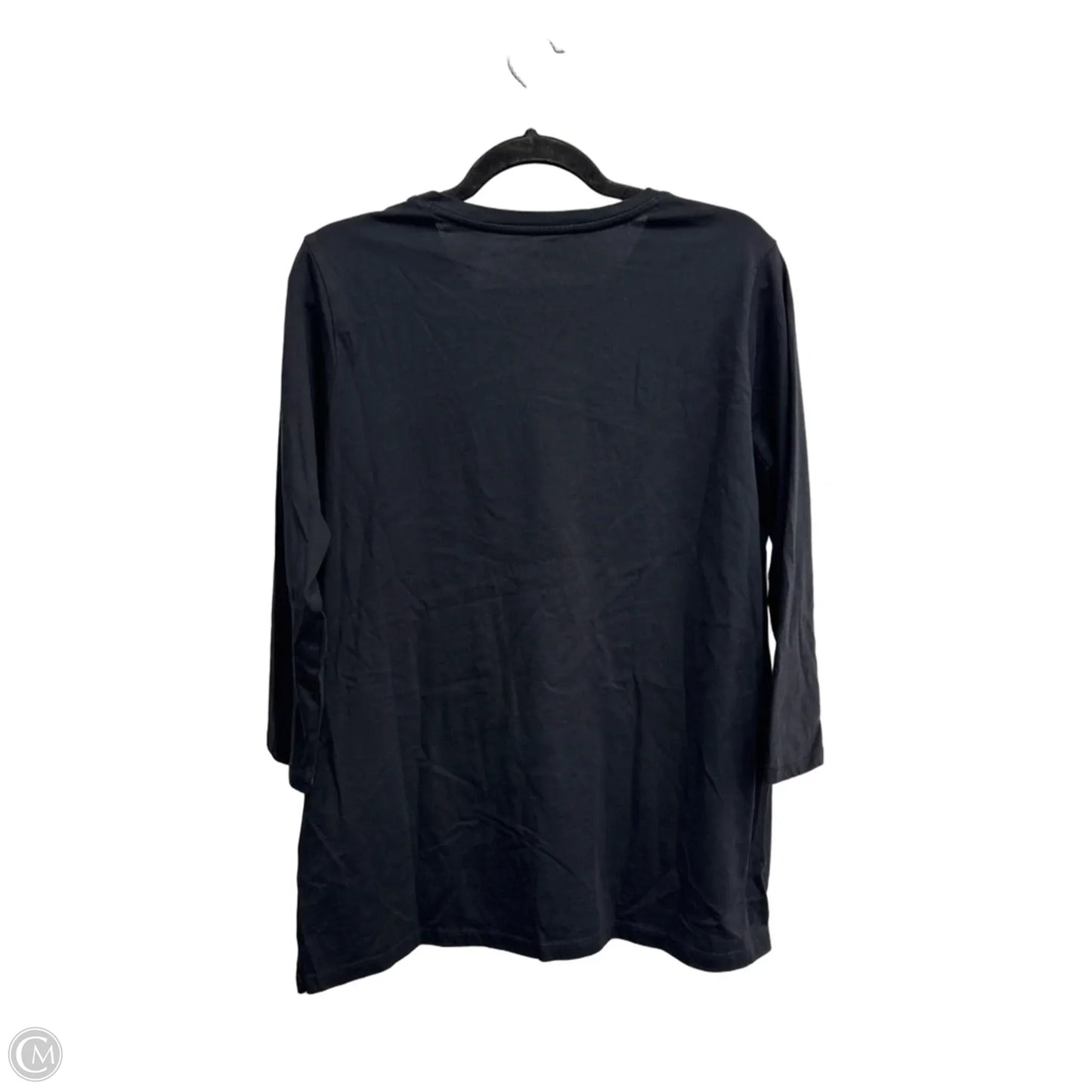 Top 3/4 Sleeve Basic By Lands End In Black, Size: L
