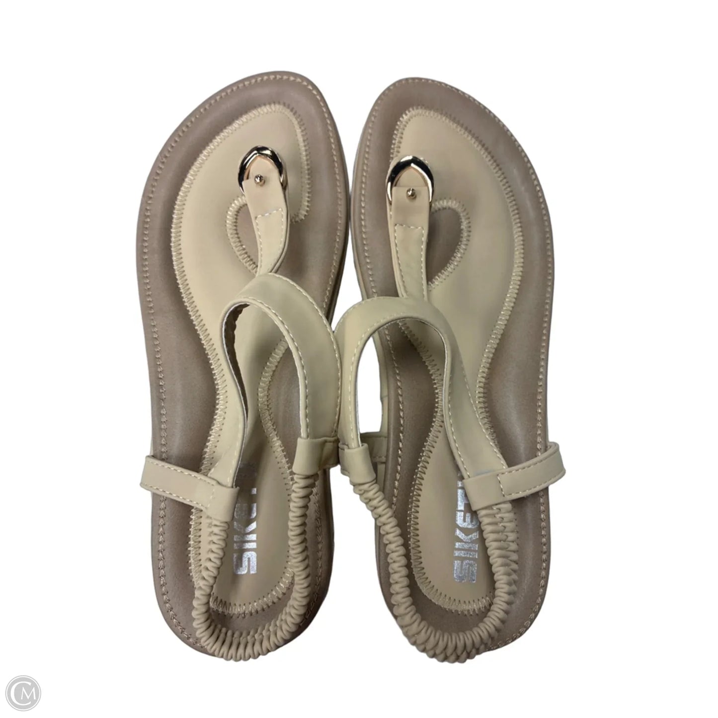 Sandals Flats By Clothes Mentor In Beige, Size: 10.5