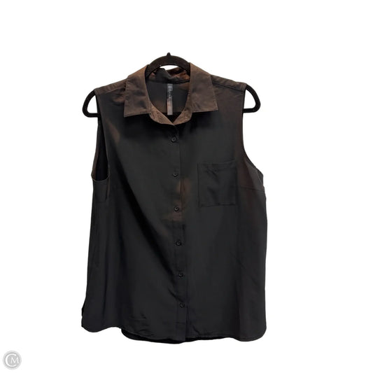 Athletic Top Short Sleeve By Gaiam In Black, Size: L