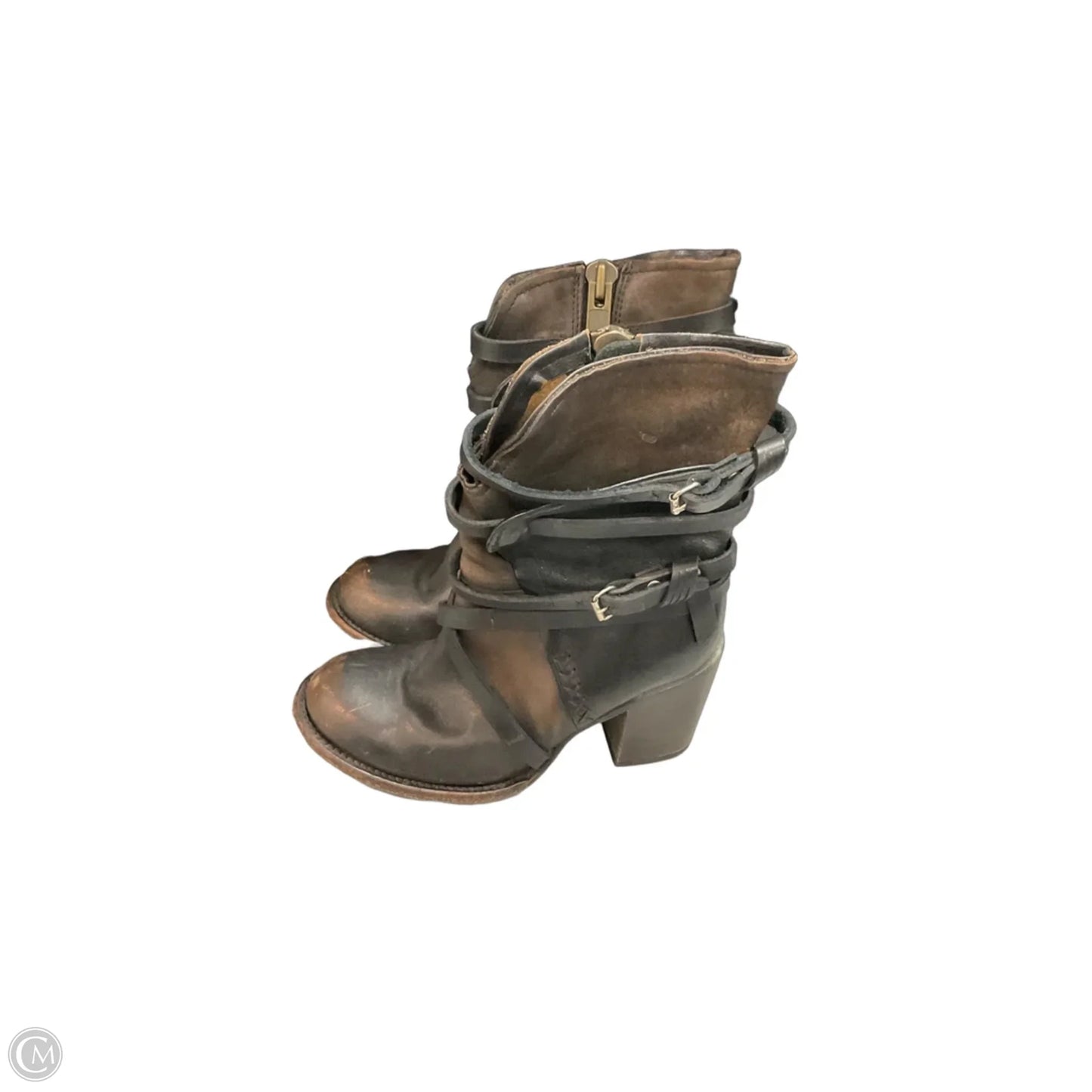 Boots Ankle Heels By Freebird In Brown, Size: 7