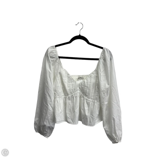 Blouse Long Sleeve By Abercrombie And Fitch In White, Size: M
