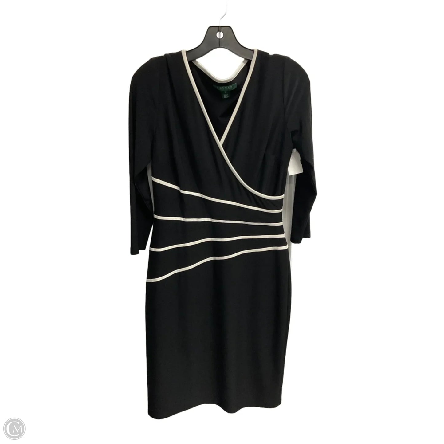 Dress Casual Midi By Lauren By Ralph Lauren In Black, Size: 8