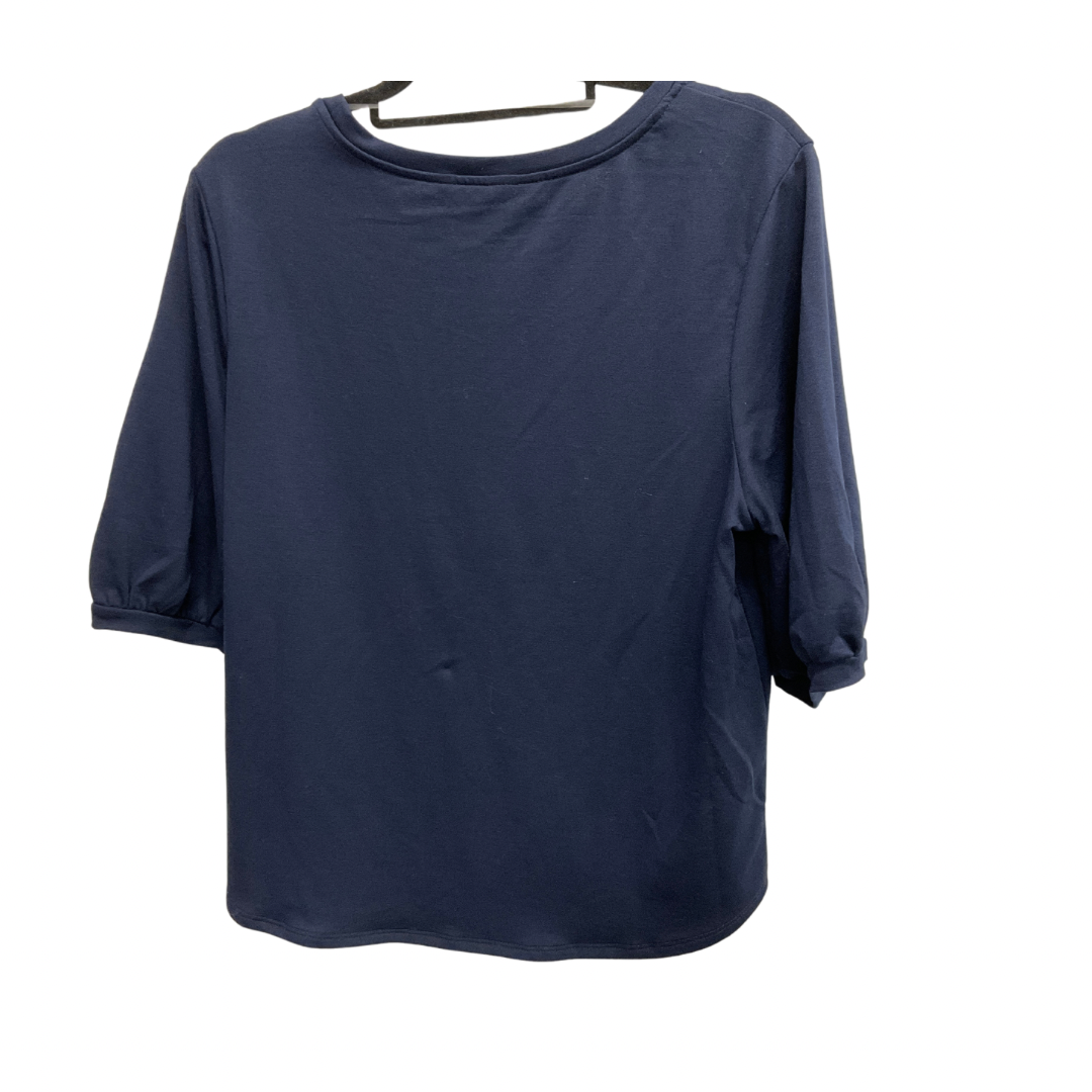 Top Short Sleeve Basic By Time And Tru In Navy, Size: L