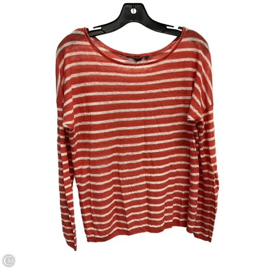 Top Long Sleeve By Vince In Striped Pattern, Size: L