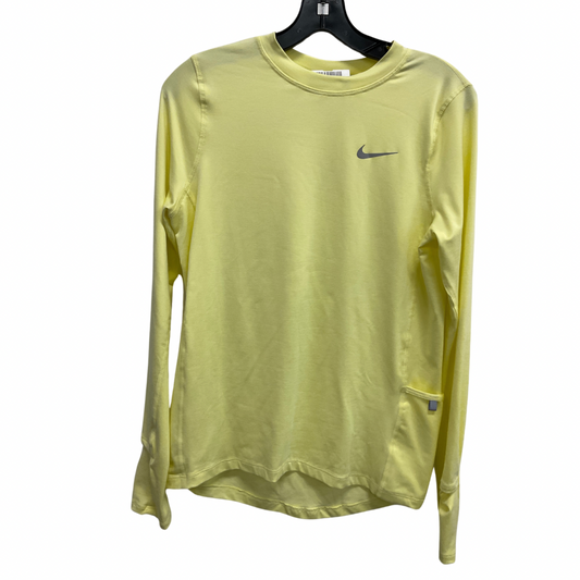 Athletic Top Long Sleeve Crewneck By Nike Apparel In Yellow, Size: S